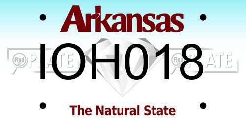 IOH018 Arkansas License Plate