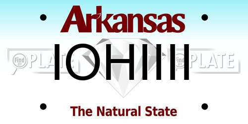 IOHIIII Arkansas License Plate
