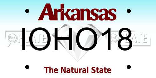 IOHO18 Arkansas License Plate