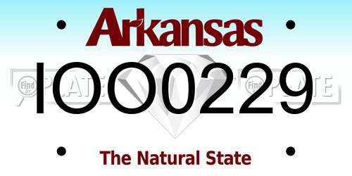 IOO0229 Arkansas License Plate