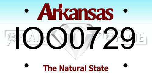 IOO0729 Arkansas License Plate