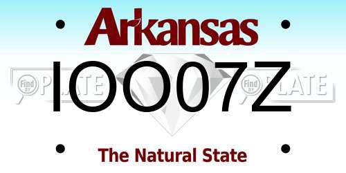 IOO07Z Arkansas License Plate