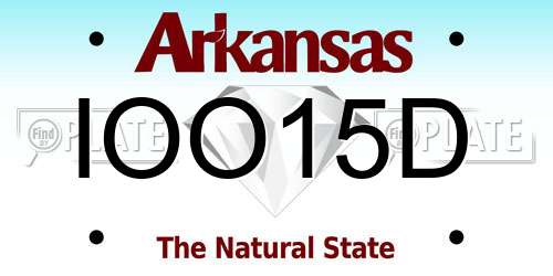IOO15D Arkansas License Plate