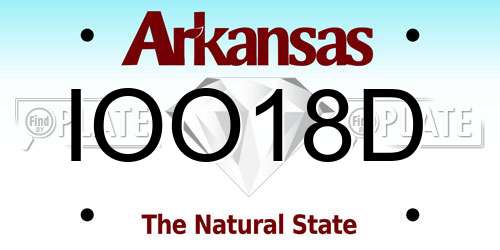 IOO18D Arkansas License Plate