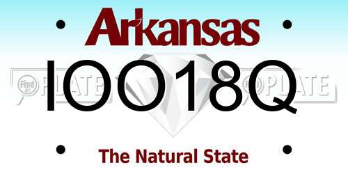IOO18Q Arkansas License Plate