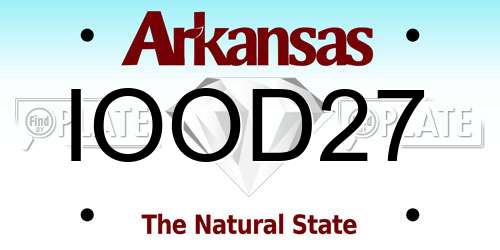 IOOD27 Arkansas License Plate