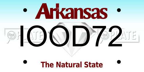 IOOD72 Arkansas License Plate