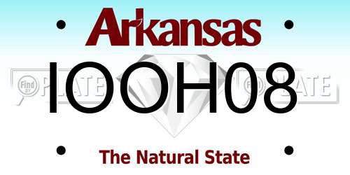 IOOH08 Arkansas License Plate