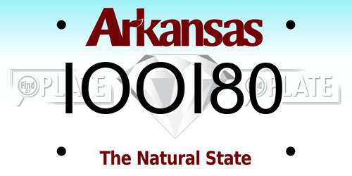 IOOI80 Arkansas License Plate