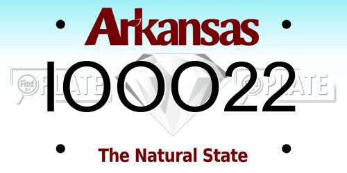 IOOO22 Arkansas License Plate