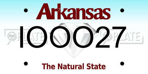 IOOO27 Arkansas License Plate