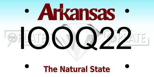 IOOQ22 Arkansas License Plate