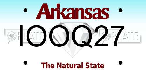IOOQ27 Arkansas License Plate