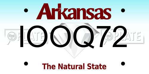 IOOQ72 Arkansas License Plate
