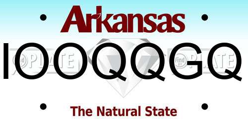 IOOQQGQ Arkansas License Plate