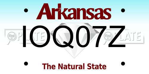 IOQ07Z Arkansas License Plate