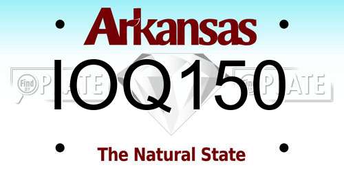 IOQ150 Arkansas License Plate