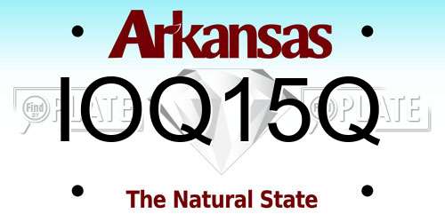 IOQ15Q Arkansas License Plate