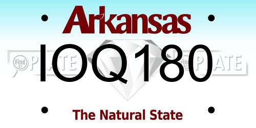 IOQ180 Arkansas License Plate
