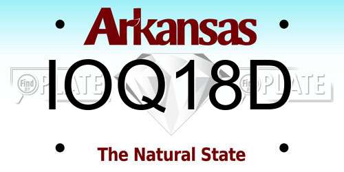 IOQ18D Arkansas License Plate