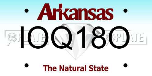 IOQ18O Arkansas License Plate