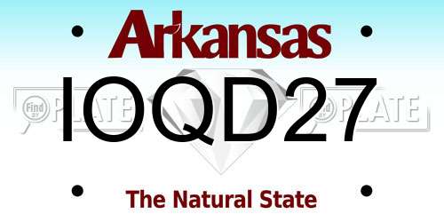 IOQD27 Arkansas License Plate