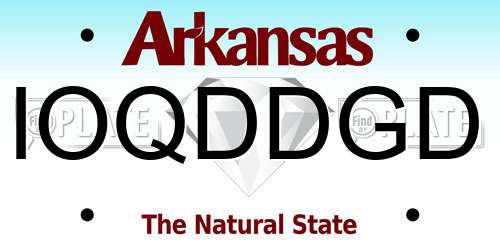 IOQDDGD Arkansas License Plate