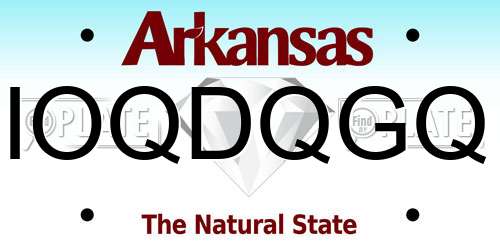 IOQDQGQ Arkansas License Plate