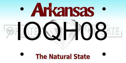 IOQH08 Arkansas License Plate