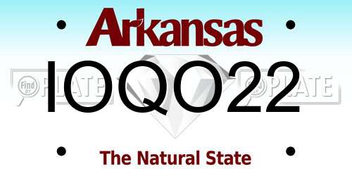 IOQO22 Arkansas License Plate