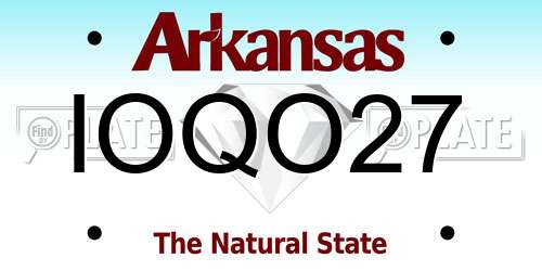 IOQO27 Arkansas License Plate
