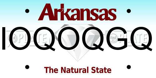 IOQOQGQ Arkansas License Plate