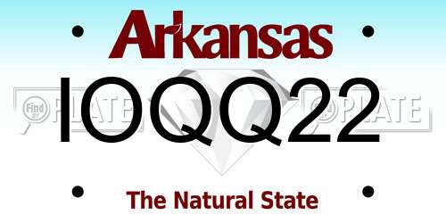 IOQQ22 Arkansas License Plate