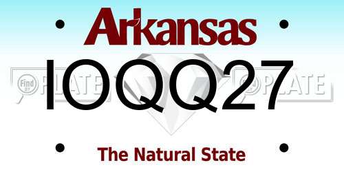 IOQQ27 Arkansas License Plate