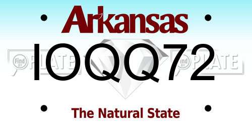 IOQQ72 Arkansas License Plate