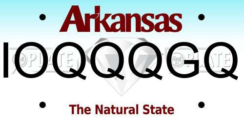 IOQQQGQ Arkansas License Plate