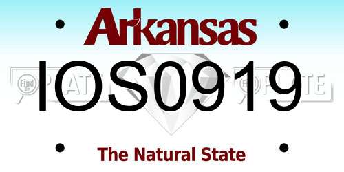 IOS0919 Arkansas License Plate