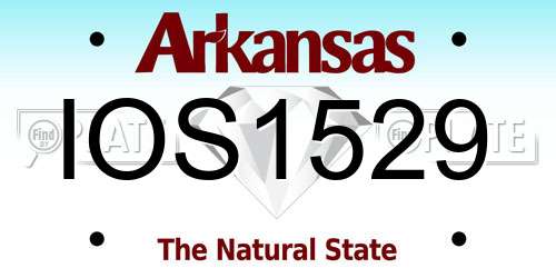 IOS1529 Arkansas License Plate
