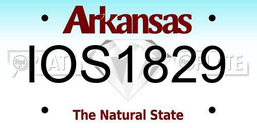 IOS1829 Arkansas License Plate