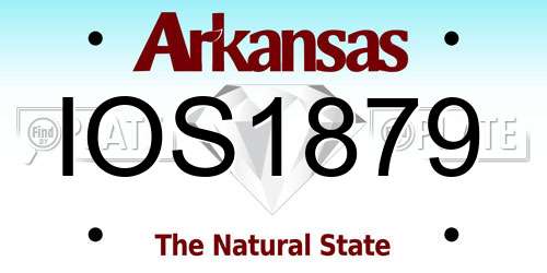 IOS1879 Arkansas License Plate