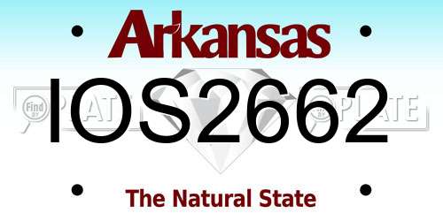 IOS2662 Arkansas License Plate