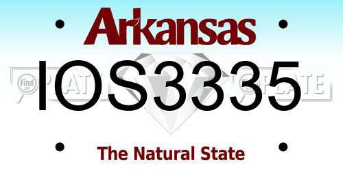 IOS3335 Arkansas License Plate