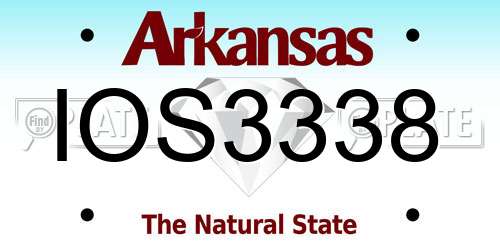 IOS3338 Arkansas License Plate