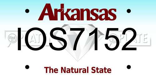 IOS7152 Arkansas License Plate