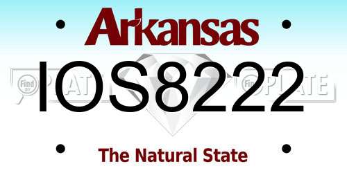 IOS8222 Arkansas License Plate