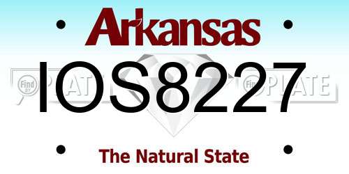 IOS8227 Arkansas License Plate
