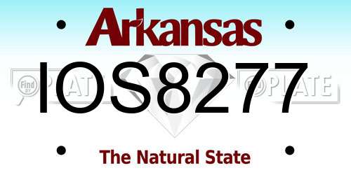 IOS8277 Arkansas License Plate