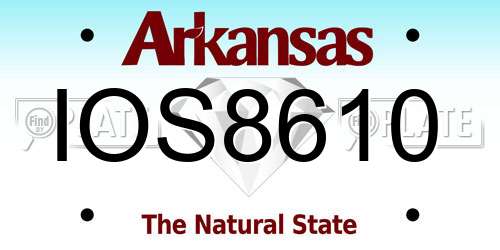 IOS8610 Arkansas License Plate