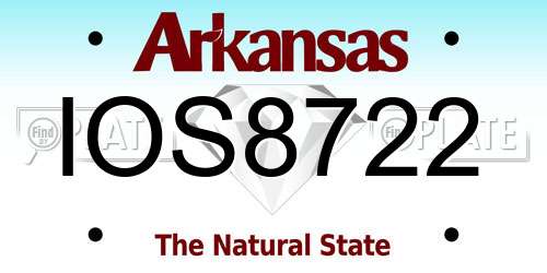 IOS8722 Arkansas License Plate