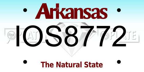 IOS8772 Arkansas License Plate